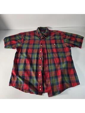Pendleton Shirt Mens XL Oceanside Button Down Short Sleeve Plaid Cotton Casual